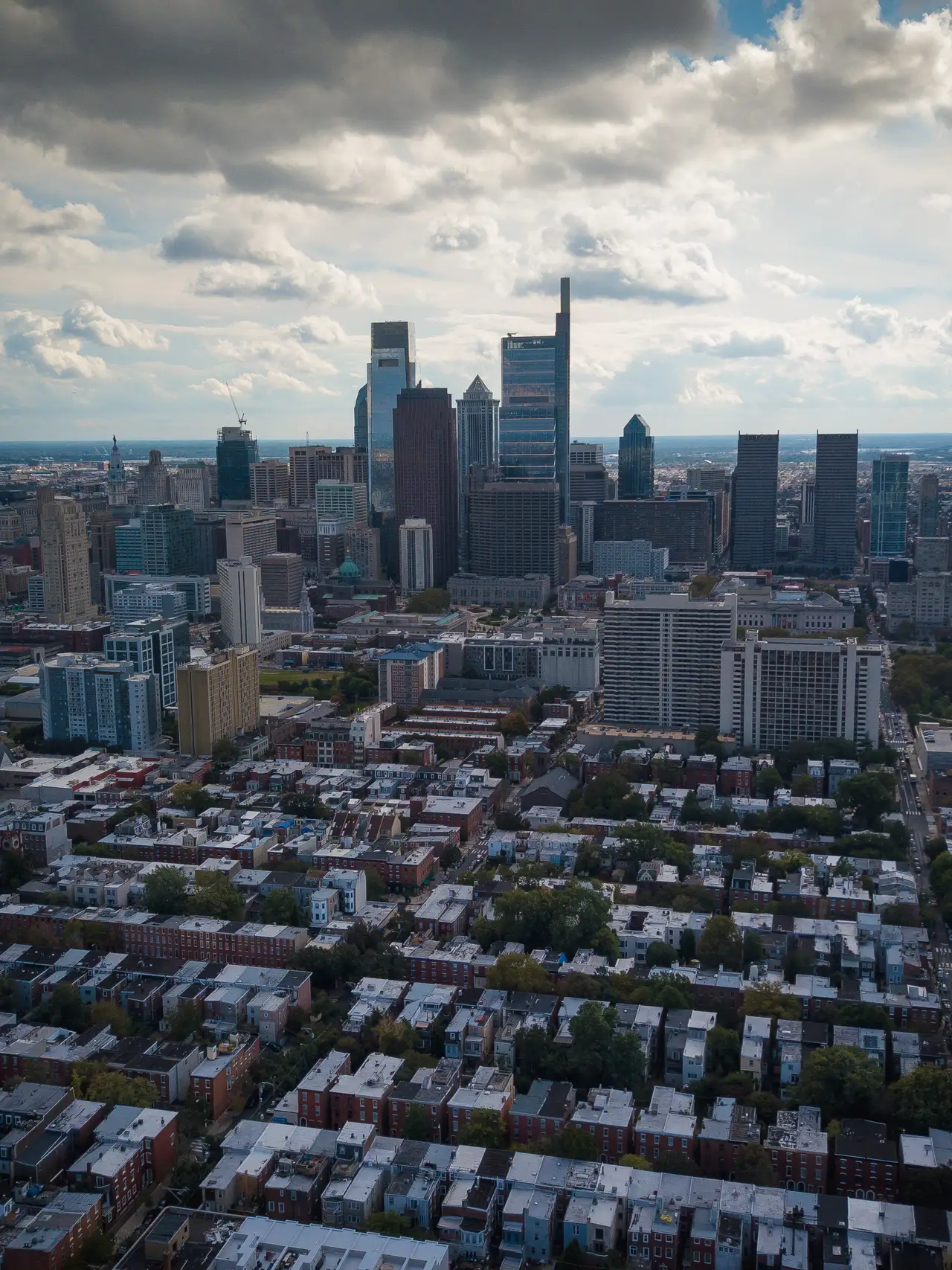 Fine-art photograph, “Philadelphia Skyline Above Fairmount Park - Phillydrone100,” from the Pennsylvania - Philly collection.
