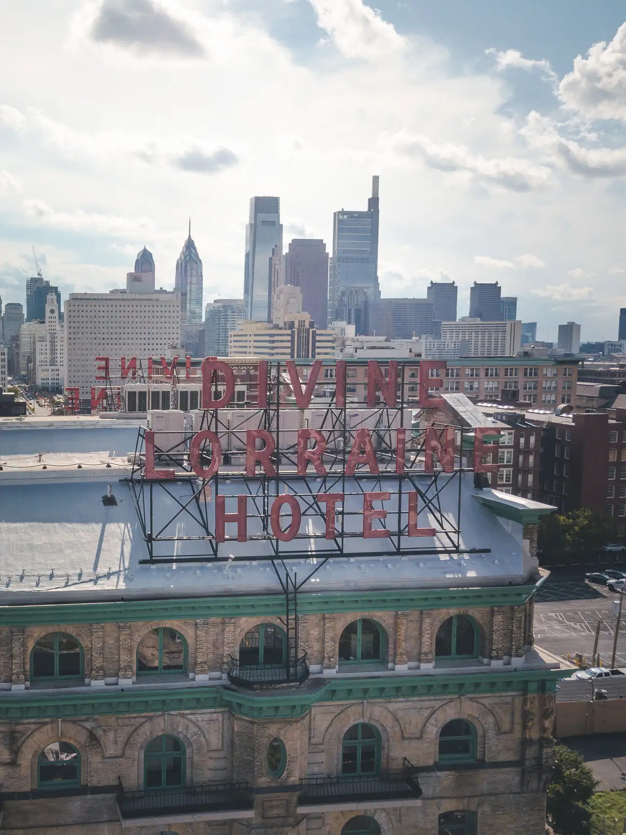 Fine-art photograph, “Reading Terminal Market and Philadelphia Skyline - Phillydrone51,” from the Pennsylvania - Philly collection.