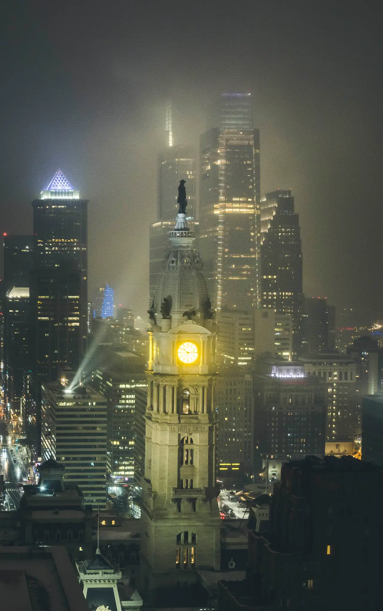 Fine-art photograph, “City Hall in Evening Fog - RFIV5121,” from the Pennsylvania - Philly collection.