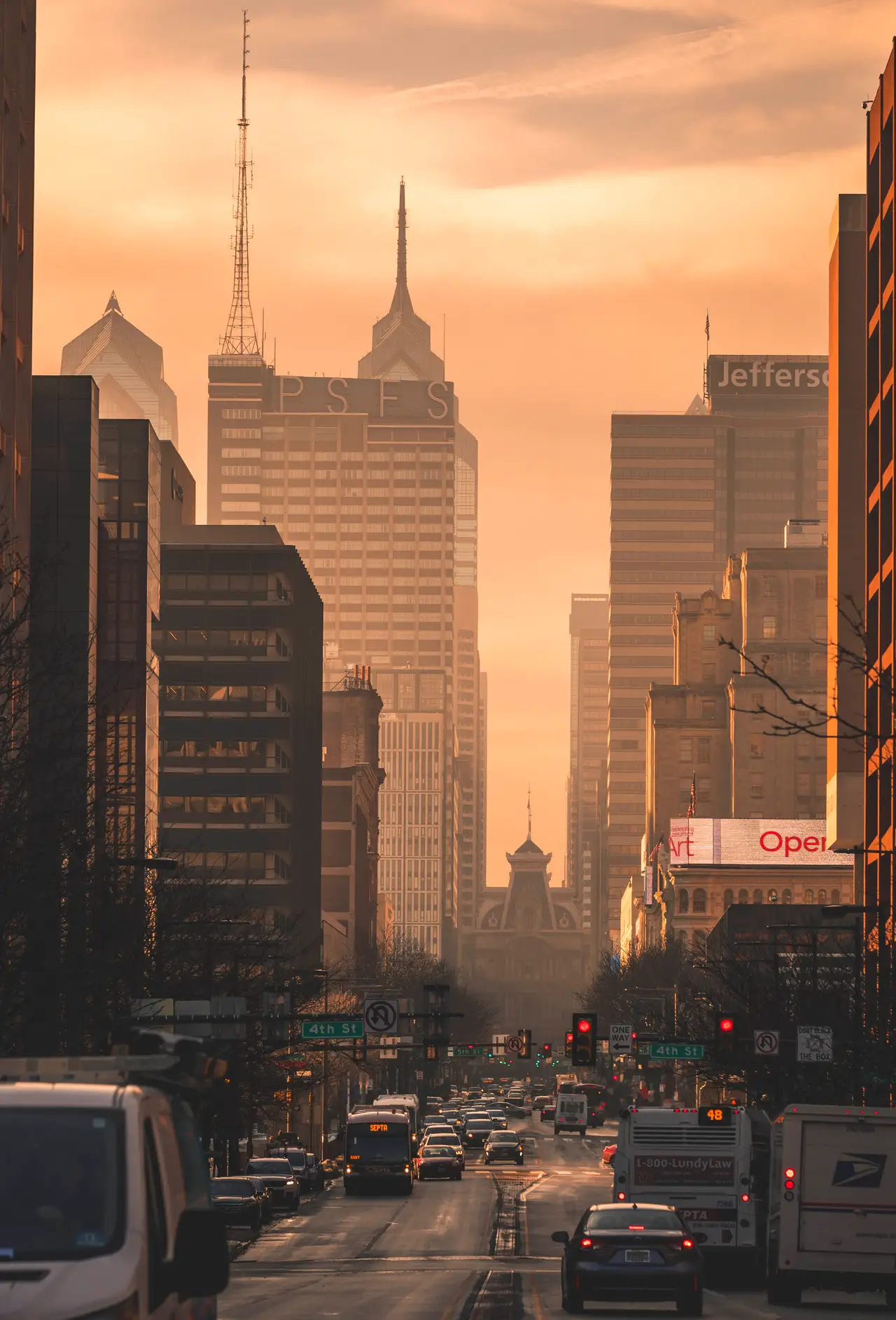 Fine-art photograph, “Market Street Looking Toward City Hall - RFIV6563,” from the Pennsylvania - Philly collection.