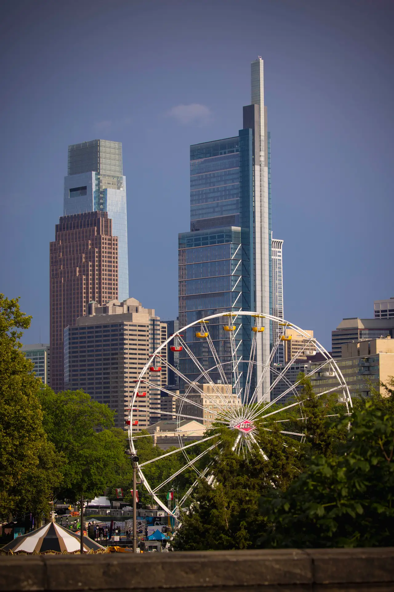 Fine-art photograph, “Philadelphia Skyline and Ferris Wheel - RFIV7250,” from the Pennsylvania - Philly collection.