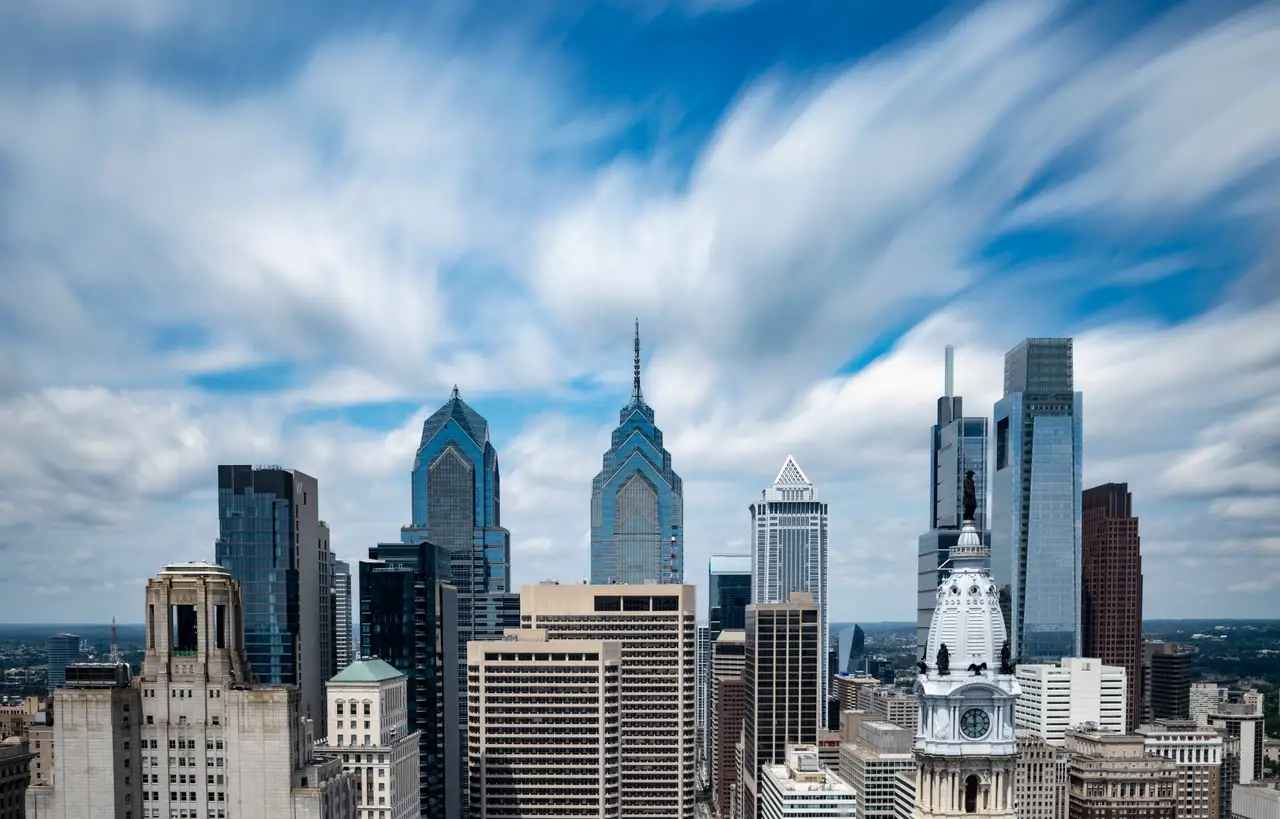 Fine-art photograph, “Philadelphia City Hall and PHILLY Sign - RFIV7876,” from the Pennsylvania - Philly collection.