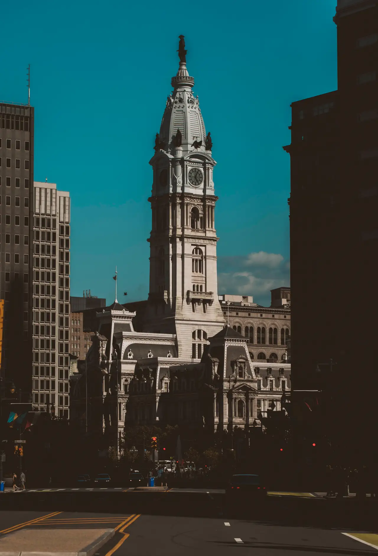 Fine-art photograph, “Philadelphia City Hall Framed by Center City Towers - RFIV9114,” from the Pennsylvania - Philly collection.