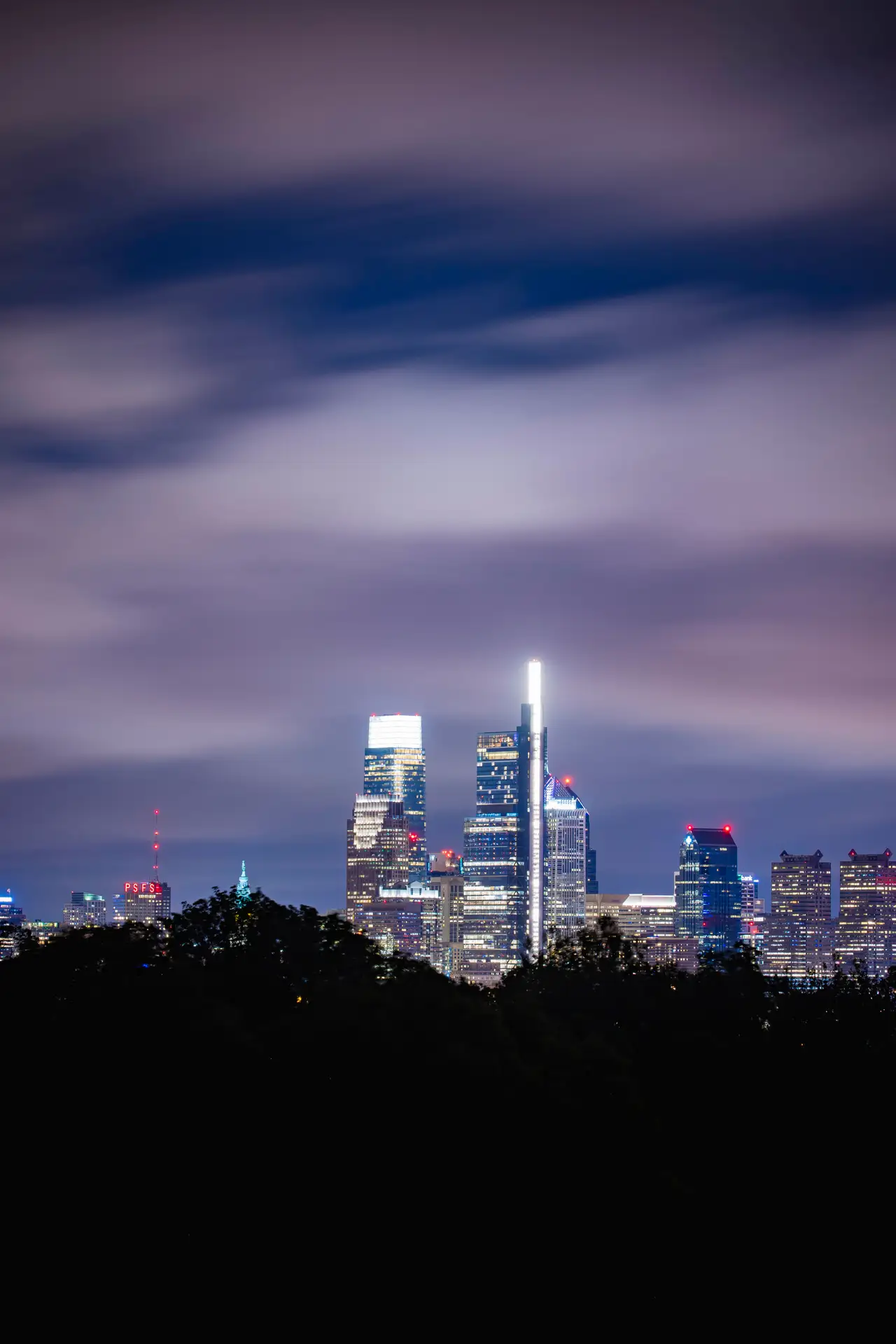 Fine-art photograph, “Comcast Center Under a Stormy Sky - RFIV9773,” from the Pennsylvania - Philly collection.