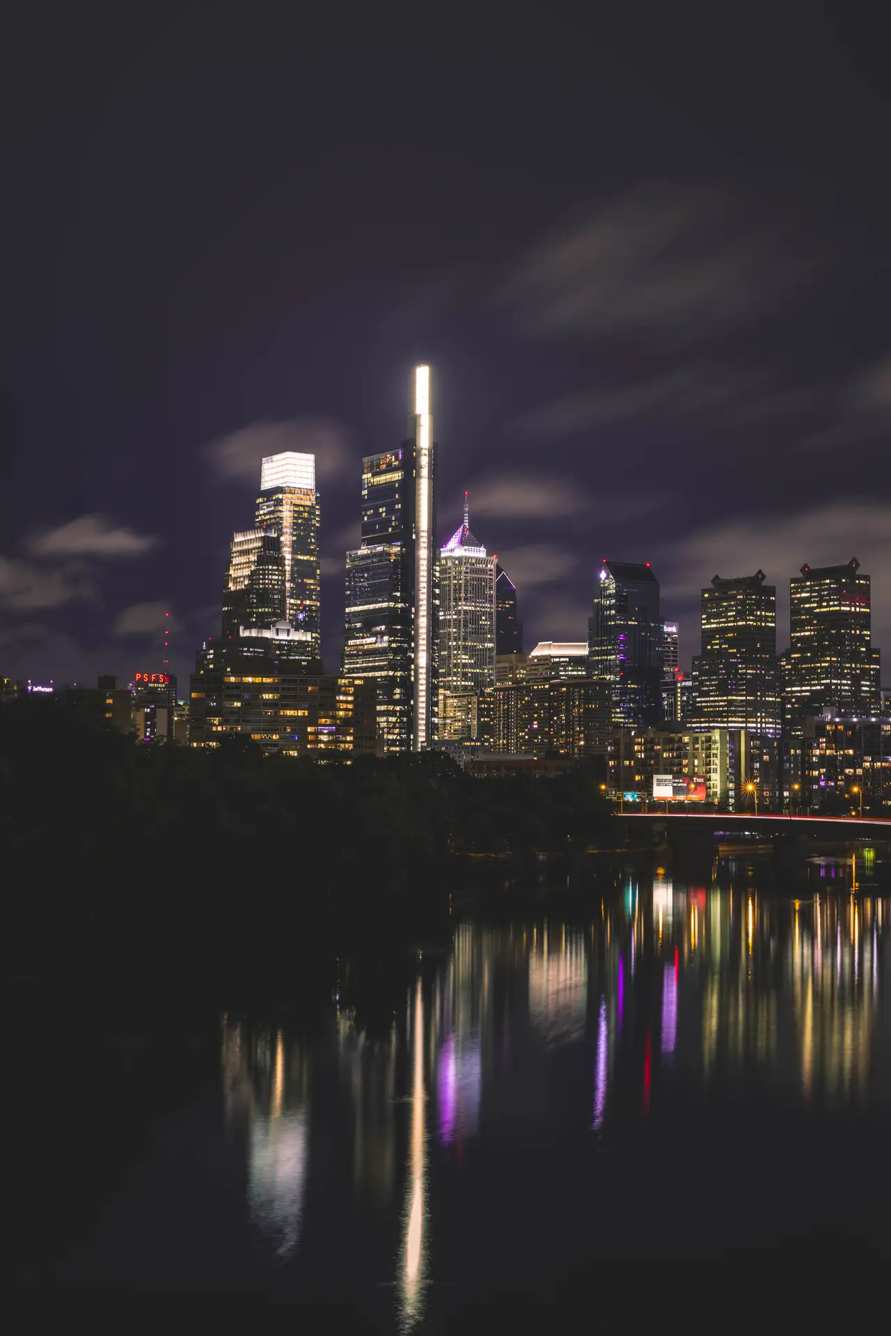 Fine-art photograph, “Philadelphia Skyline Reflected at Blue Hour - RFIV9799,” from the Pennsylvania - Philly collection.