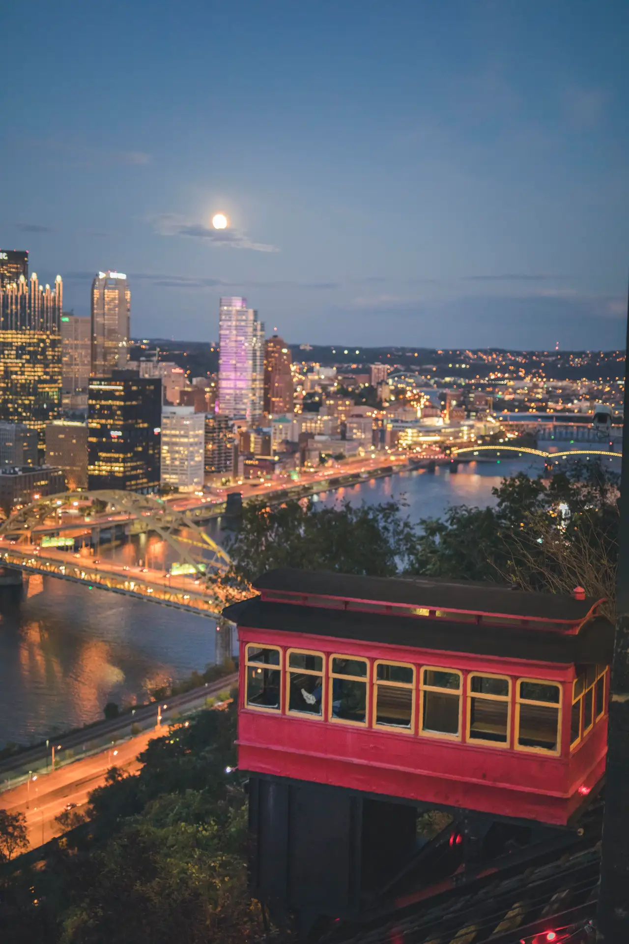Fine-art photograph, “Duquesne Incline Above Pittsburgh, The Long Descent - 5DM40035,” from the Pennsylvania - Pittsburgh collection.
