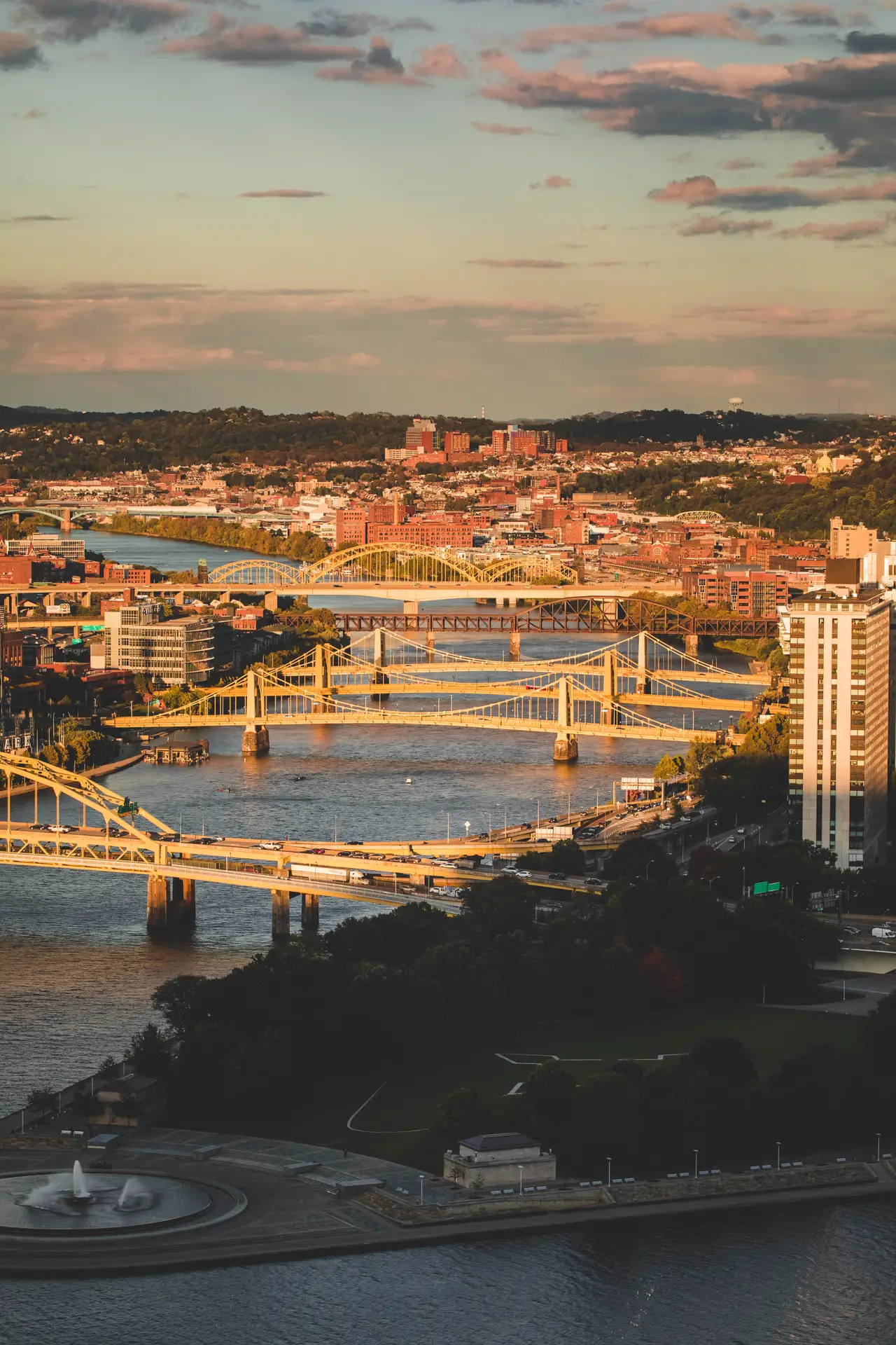 Fine-art photograph, “Pittsburgh Three Rivers from Mount Washington, Harbor Light - 5DM49855,” from the Pennsylvania - Pittsburgh collection.