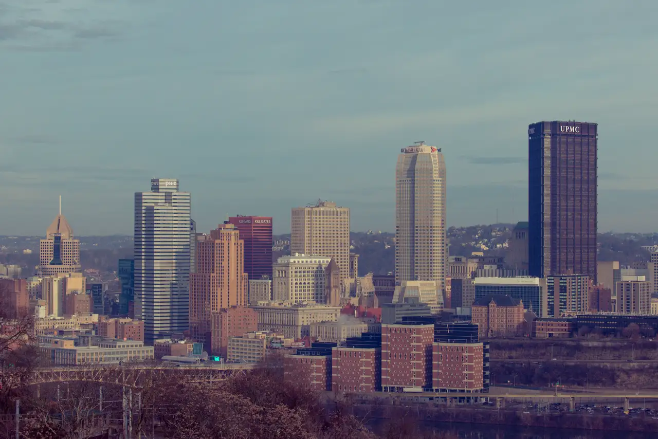 Fine-art photograph, “Pittsburgh Skyline at Blue Hour - FIV8306,” from the Pennsylvania - Pittsburgh collection.