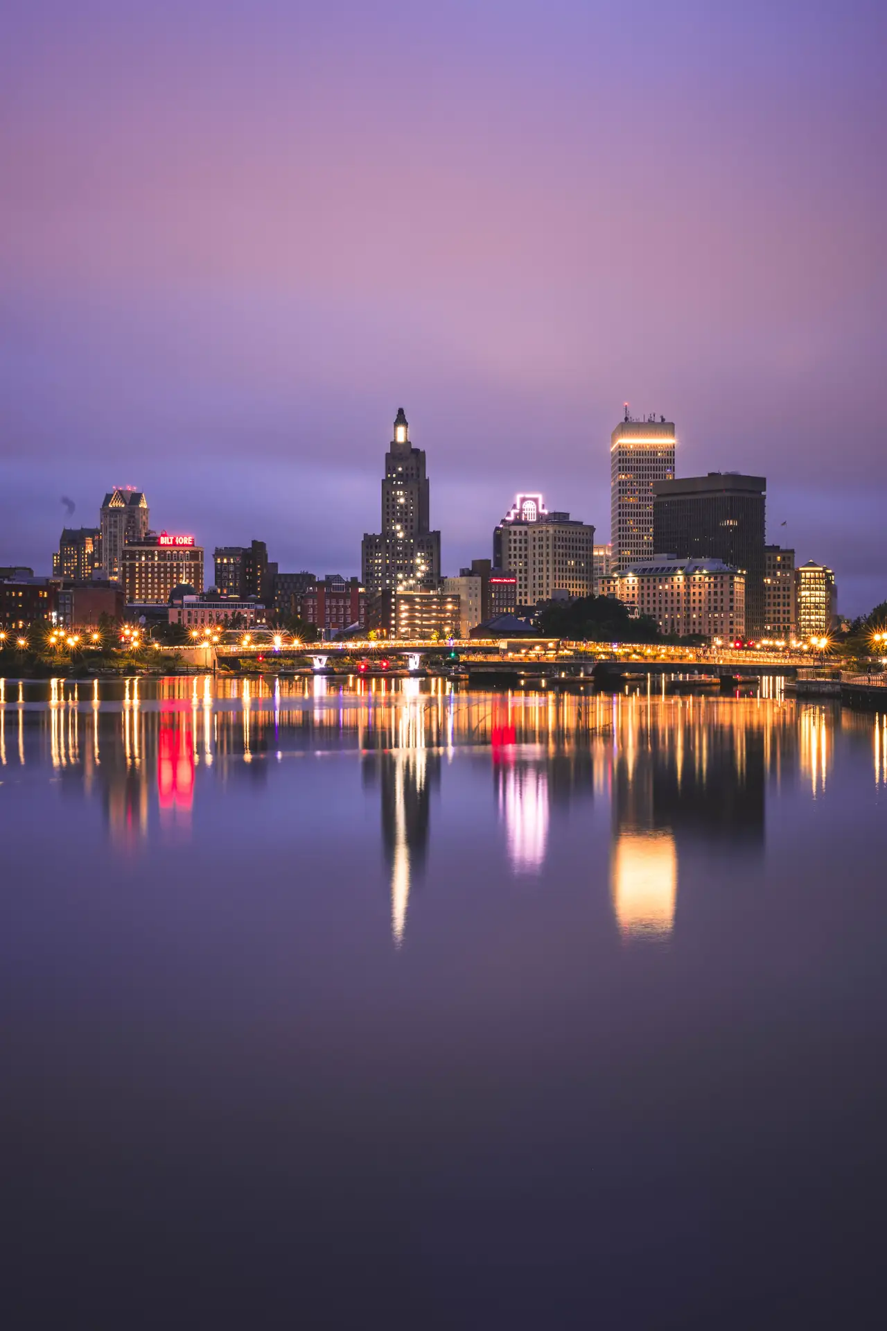 Fine-art photograph, “Providence Skyline in Vertical - FIV4734,” from the Rhode Island collection.