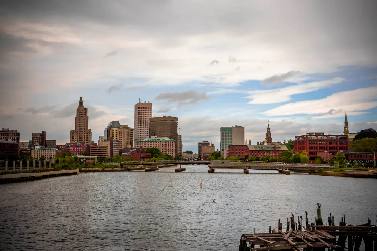 Fine-art photograph, “Providence River and Skyline - RFIV0740,” from the Rhode Island collection.