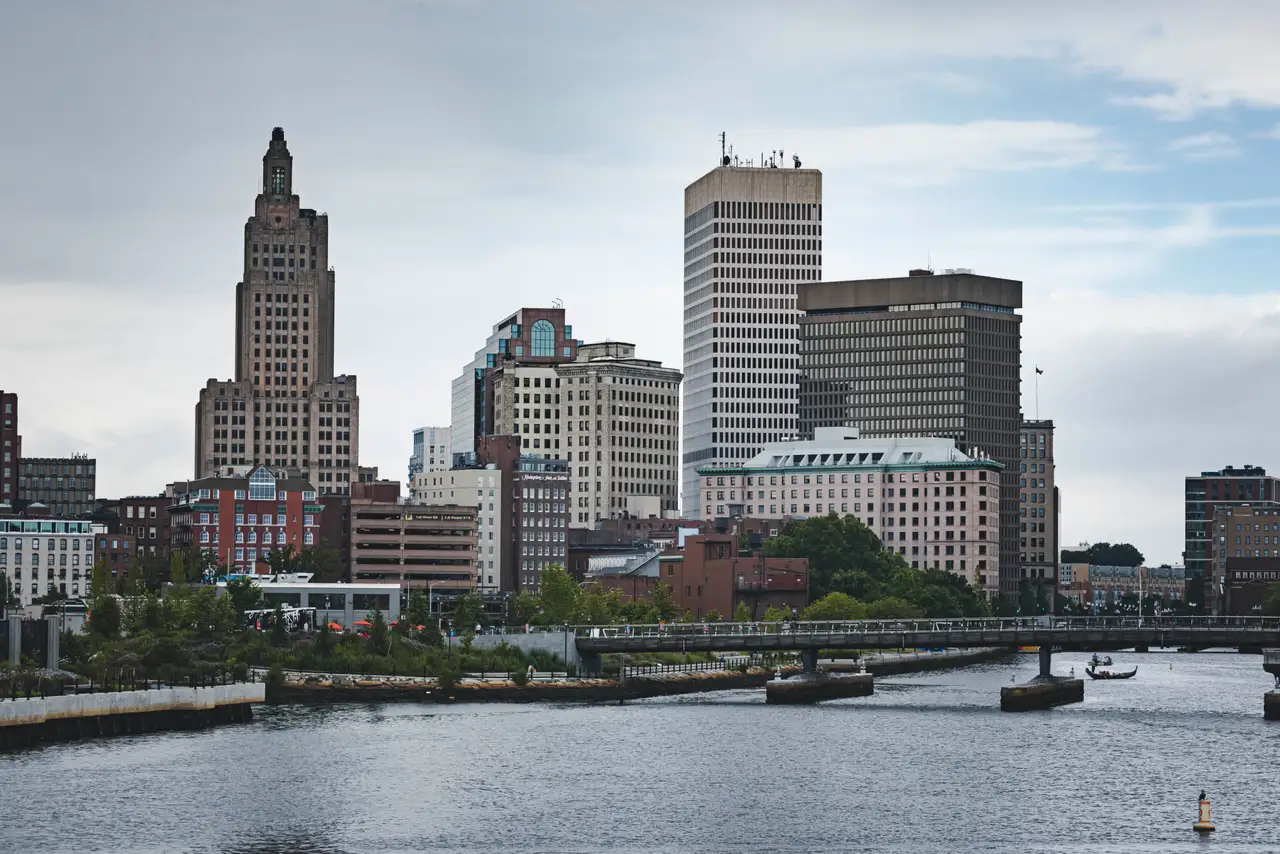 Fine-art photograph, “Providence Skyline Across the River - RFIV0747,” from the Rhode Island collection.