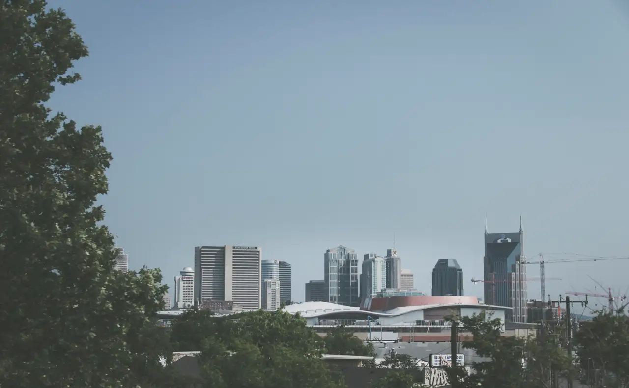 Fine-art photograph, “Nashville Skyline Beyond the Trees - Nashville IMG 3120,” from the Tennessee collection.