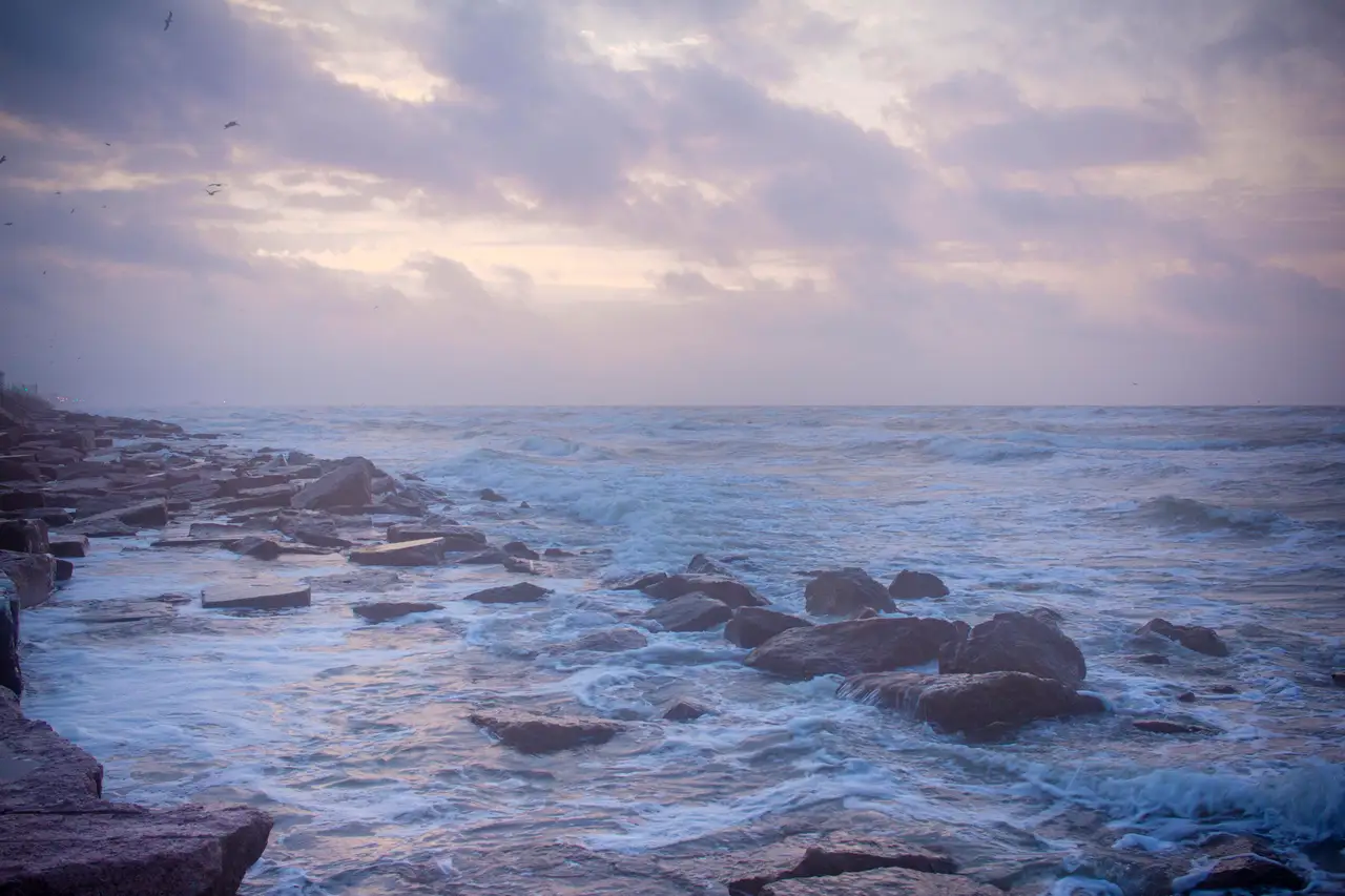 Fine-art photograph, “Galveston Seawall Waves - MG 2675,” from the Texas collection.