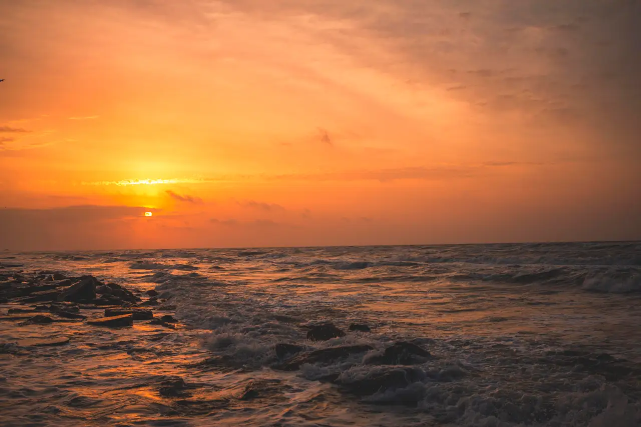 Fine-art photograph, “Galveston Sunset Over the Gulf - MG 2708,” from the Texas collection.