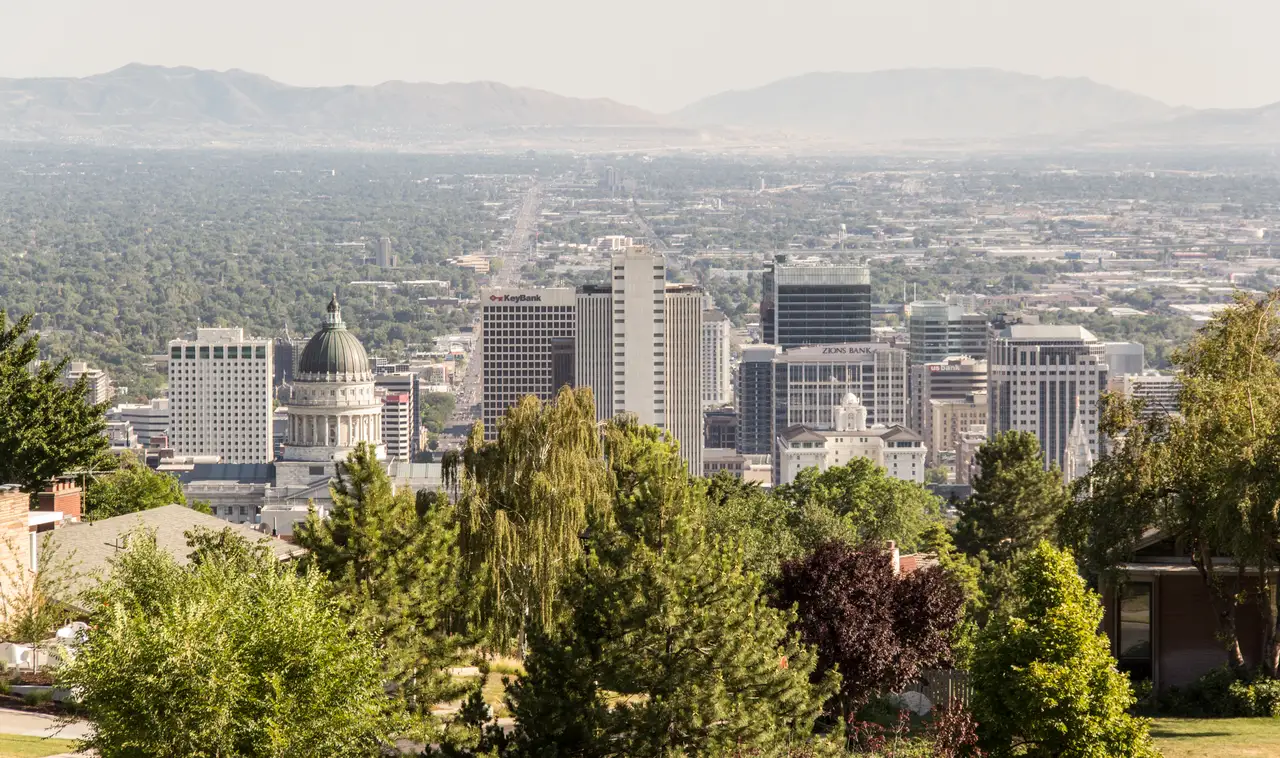 Fine-art photograph, “Salt Lake City Skyline from the Foothills - IMG 5929,” from the Utah collection.