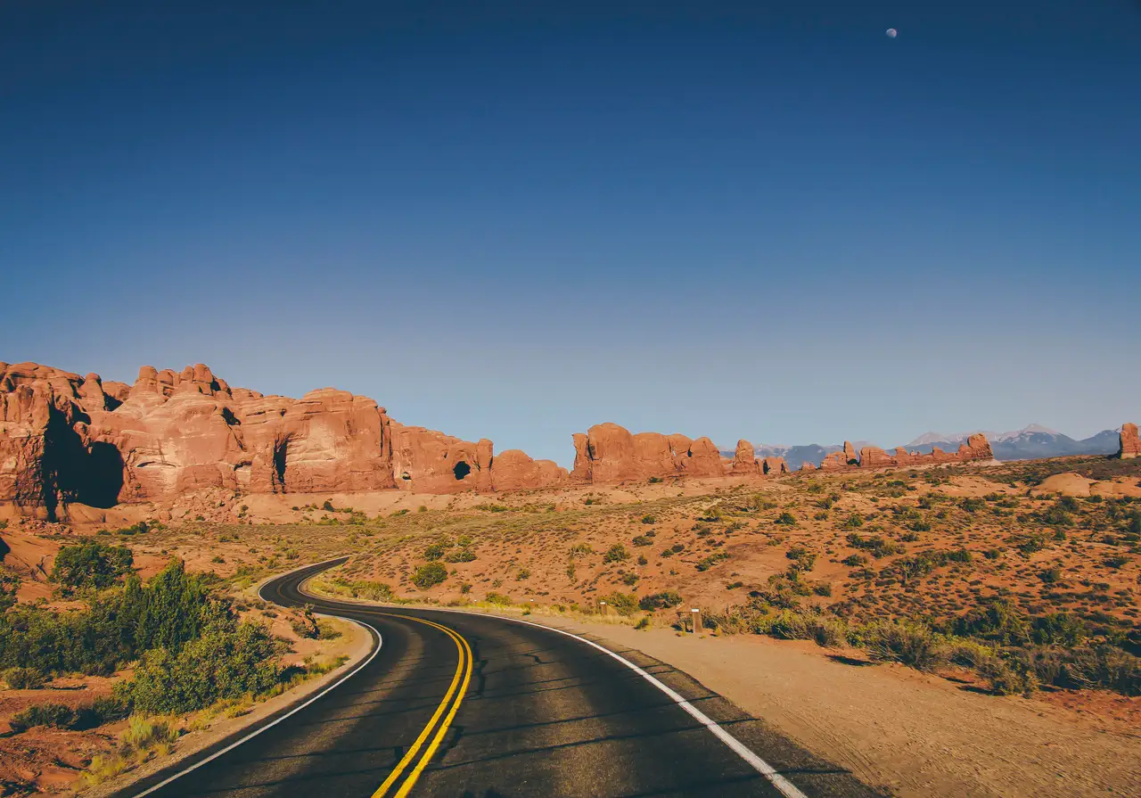 Fine-art photograph, “Arches National Park Road Through Red Rock - IMG 7467,” from the Utah collection.