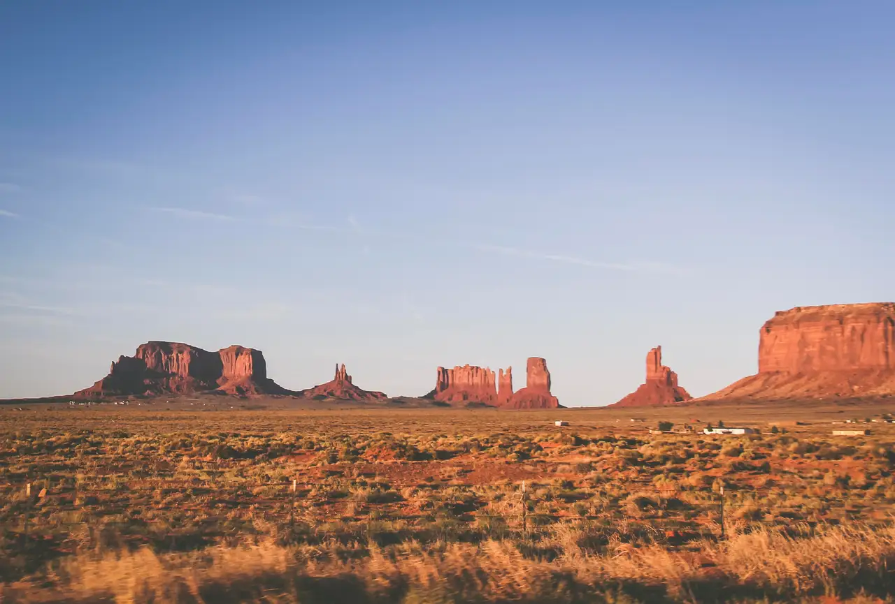 Fine-art photograph, “Monument Valley Buttes at Sunset - IMG 8598,” from the Utah collection.