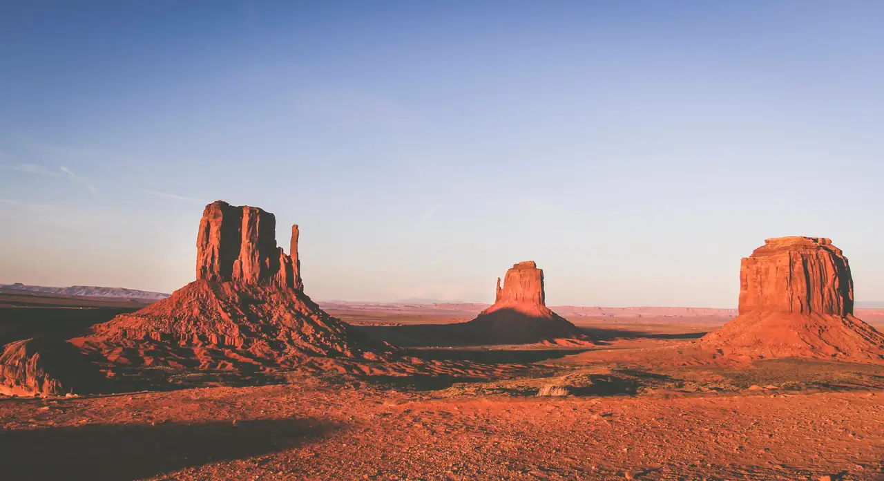 Fine-art photograph, “Monument Valley Mittens at Dusk - IMG 8632,” from the Utah collection.