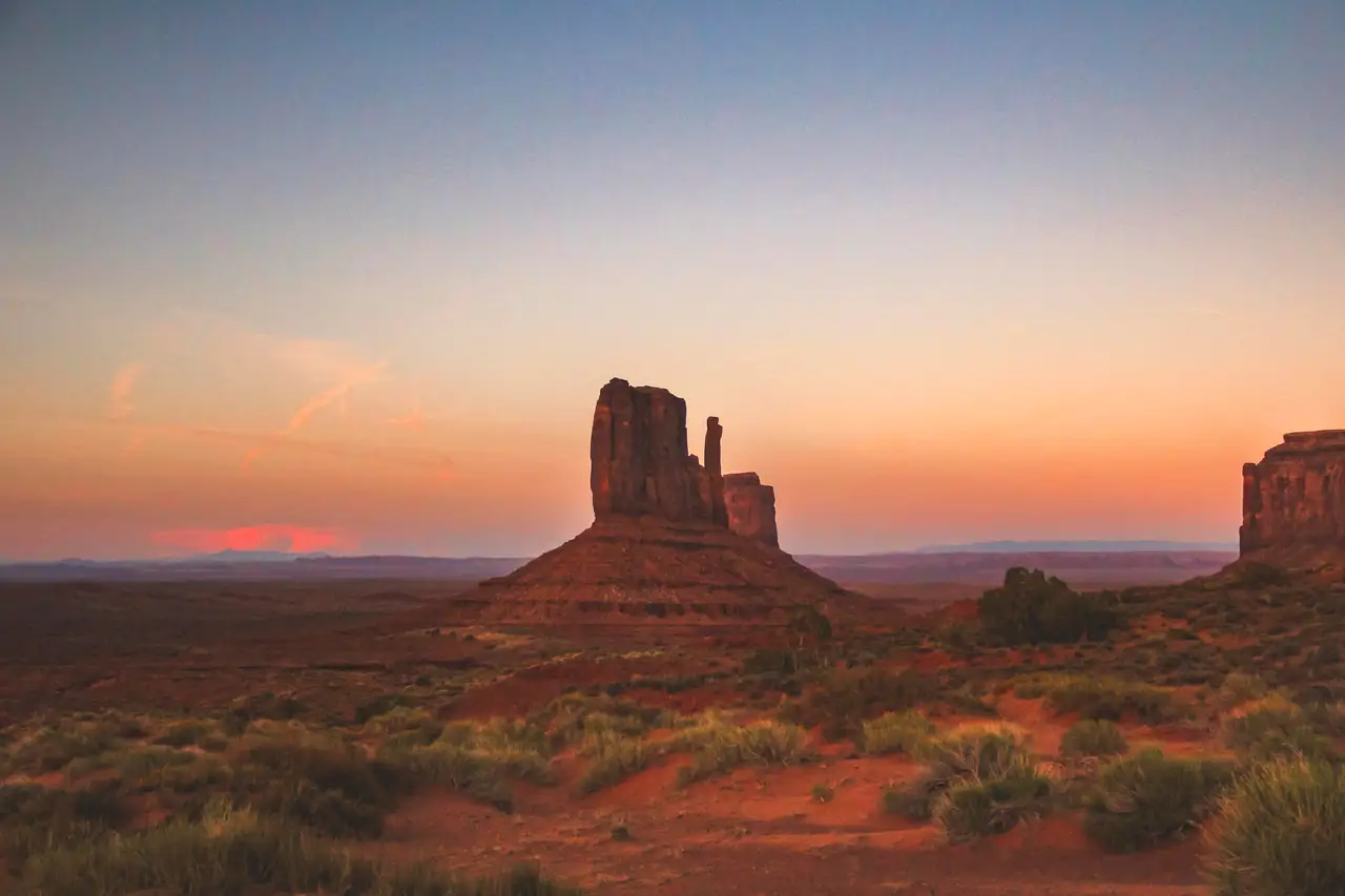 Fine-art photograph, “Monument Valley Butte at Sunset - IMG 8712,” from the Utah collection.