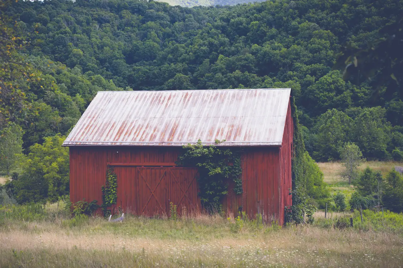 Fine-art photograph, “Virginia Red Barn in the Valley - FIV2221,” from the Virginia - non city collection.