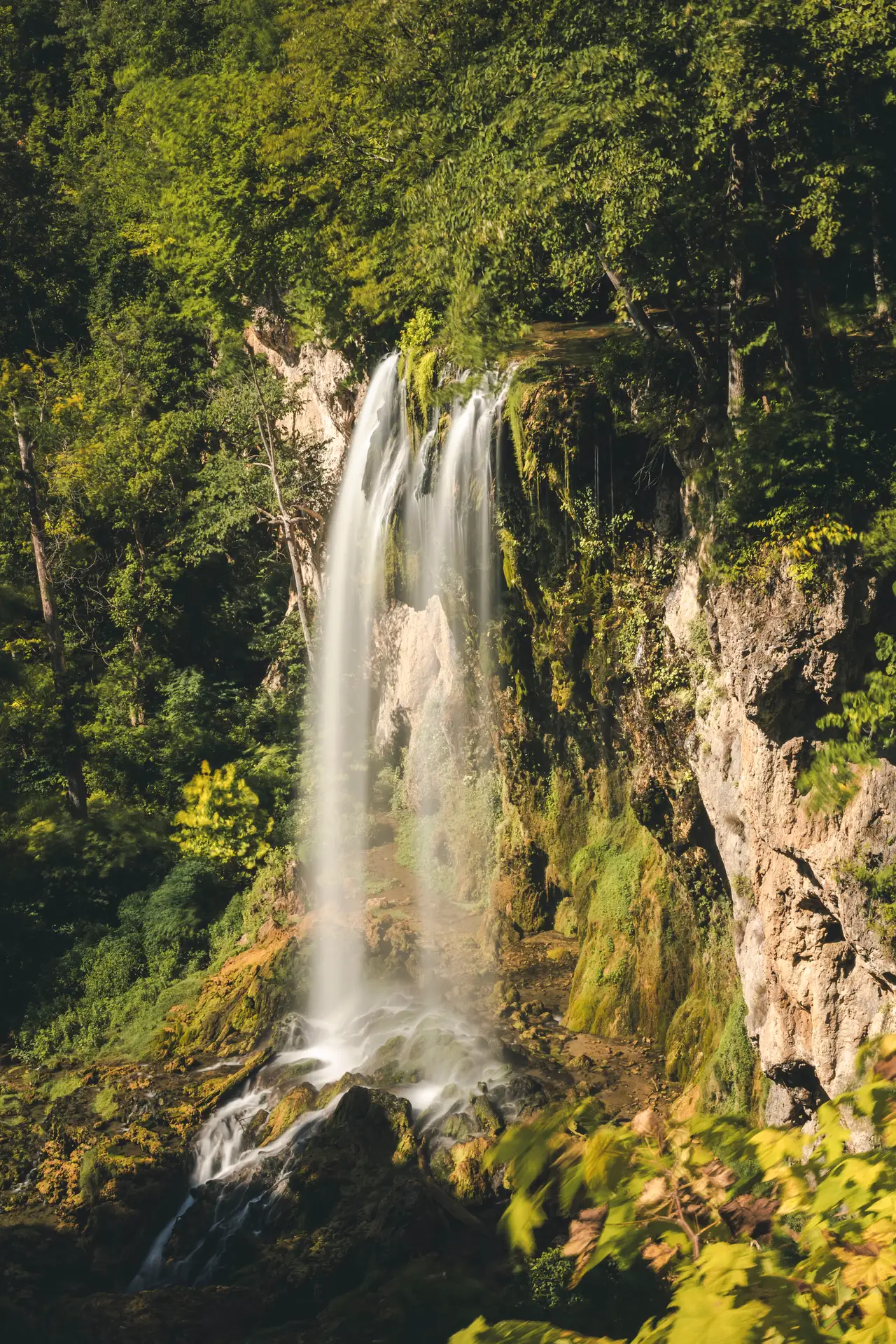 Fine-art photograph, “Virginia Woodland Waterfall in Vertical - FIV2237,” from the Virginia - non city collection.