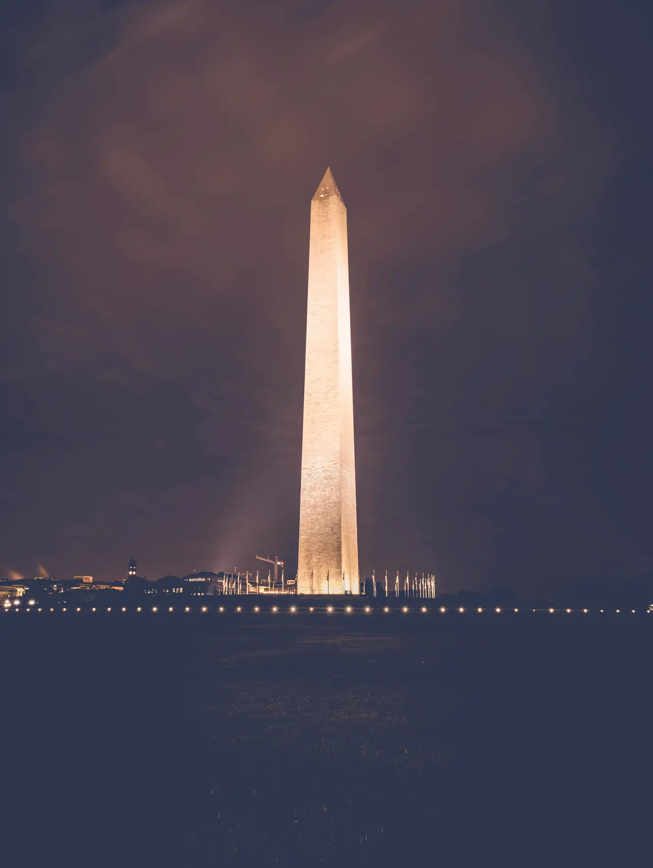 Fine-art photograph, “Washington Monument in Vertical at Night - 5DM40283,” from the Washington D.C. collection.