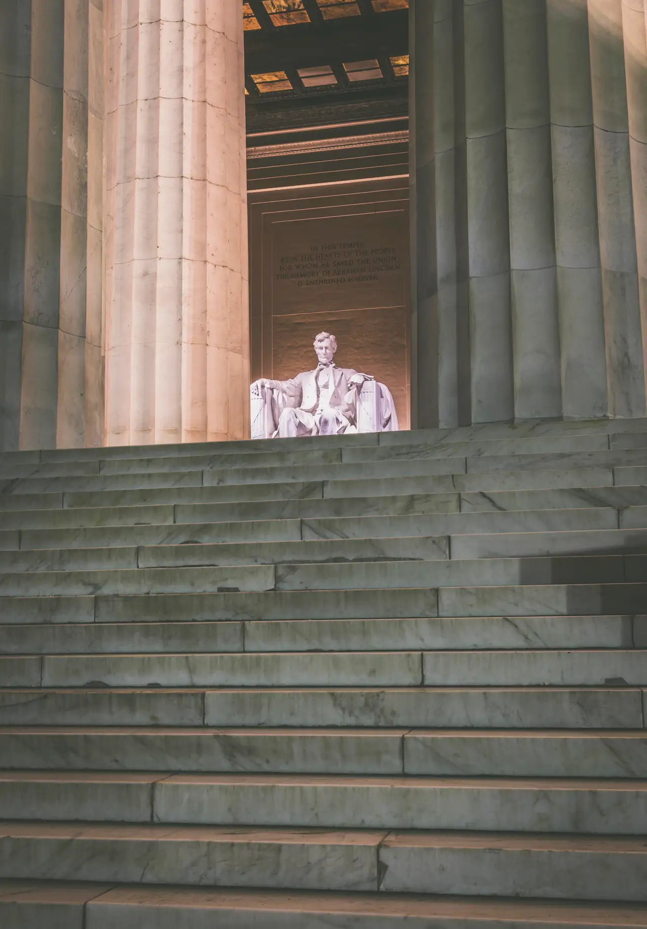 Fine-art photograph, “Lincoln Memorial Steps at Night - 5DM40346,” from the Washington D.C. collection.