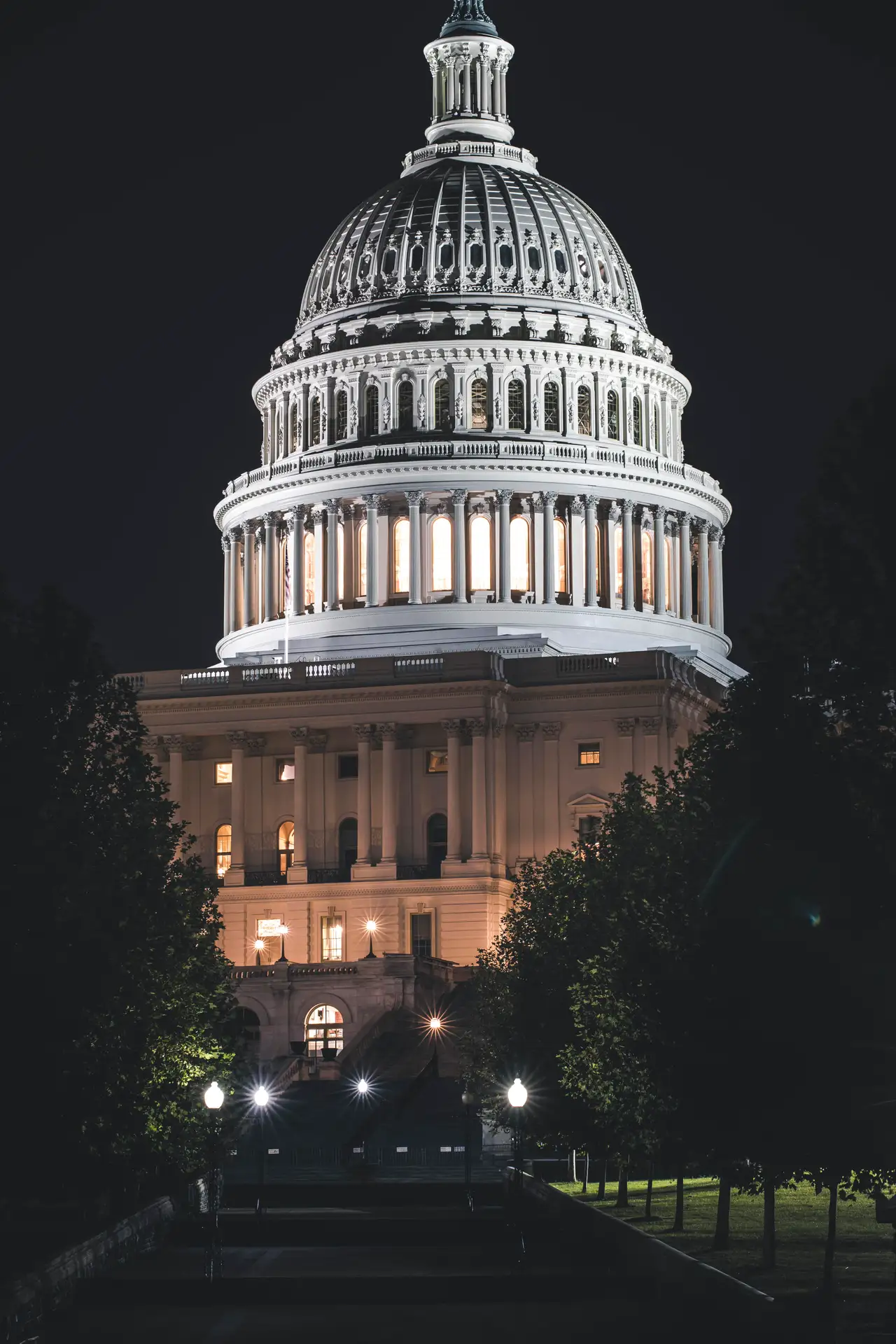 Fine-art photograph, “U.S. Capitol Dome Through the Trees - 5DM40390,” from the Washington D.C. collection.