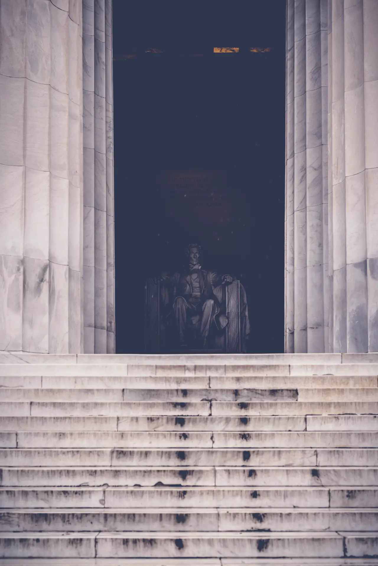 Fine-art photograph, “Lincoln Memorial Steps in Rain - RFIV2684,” from the Washington D.C. collection.