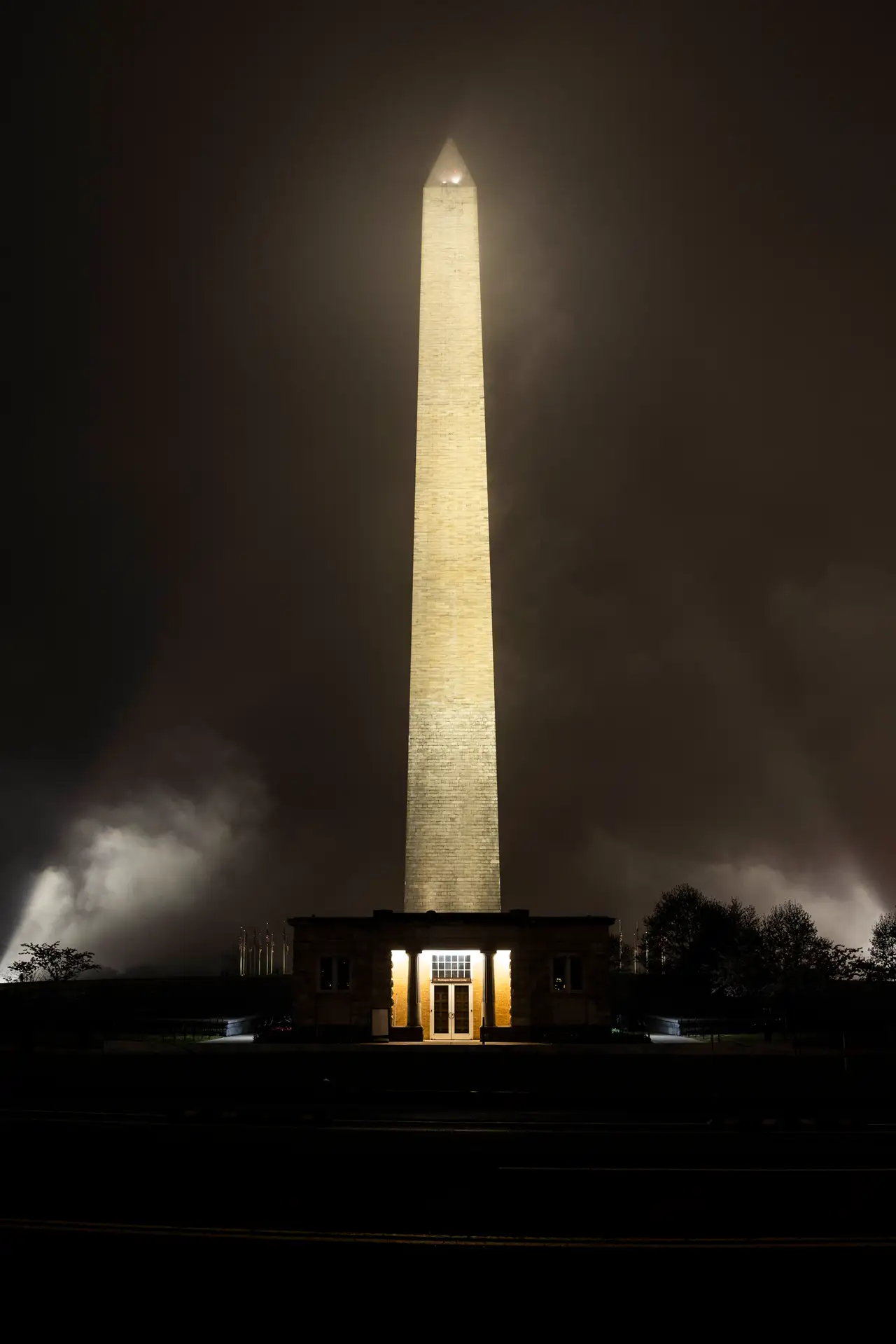 Fine-art photograph, “Washington Monument in Vertical Fog - RFIV6624,” from the Washington D.C. collection.