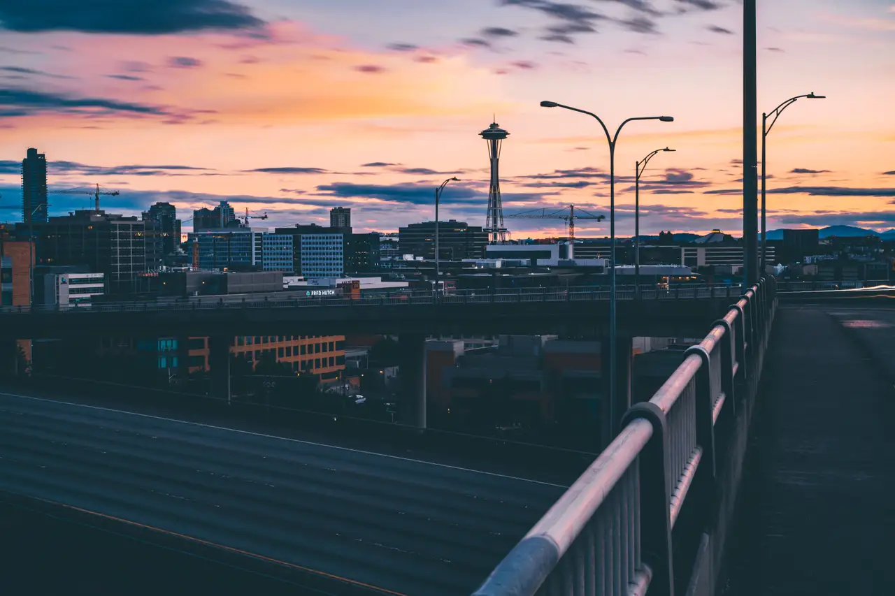 Fine-art photograph, “Seattle Space Needle from the Overpass - 5DM41991,” from the Washington State collection.