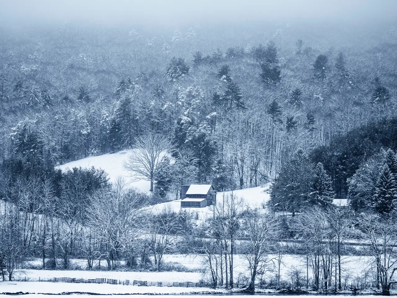 Fine-art photograph, “West Virginia Snowy Farmstead - 5DM43723,” from the West Virginia collection.