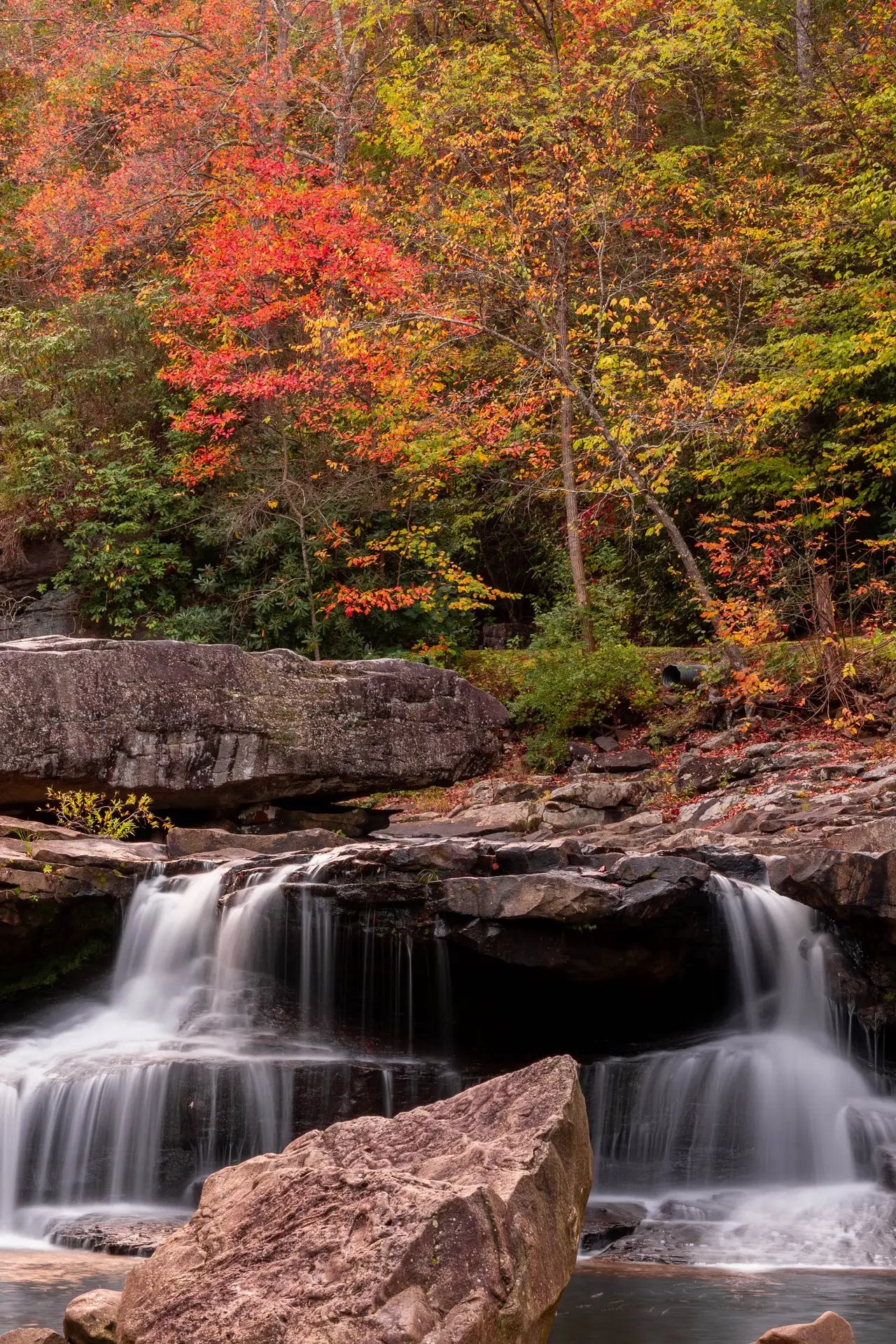 Fine-art photograph, “Glade Creek Grist Mill in Autumn Vertical - 5M2A2169,” from the West Virginia collection.