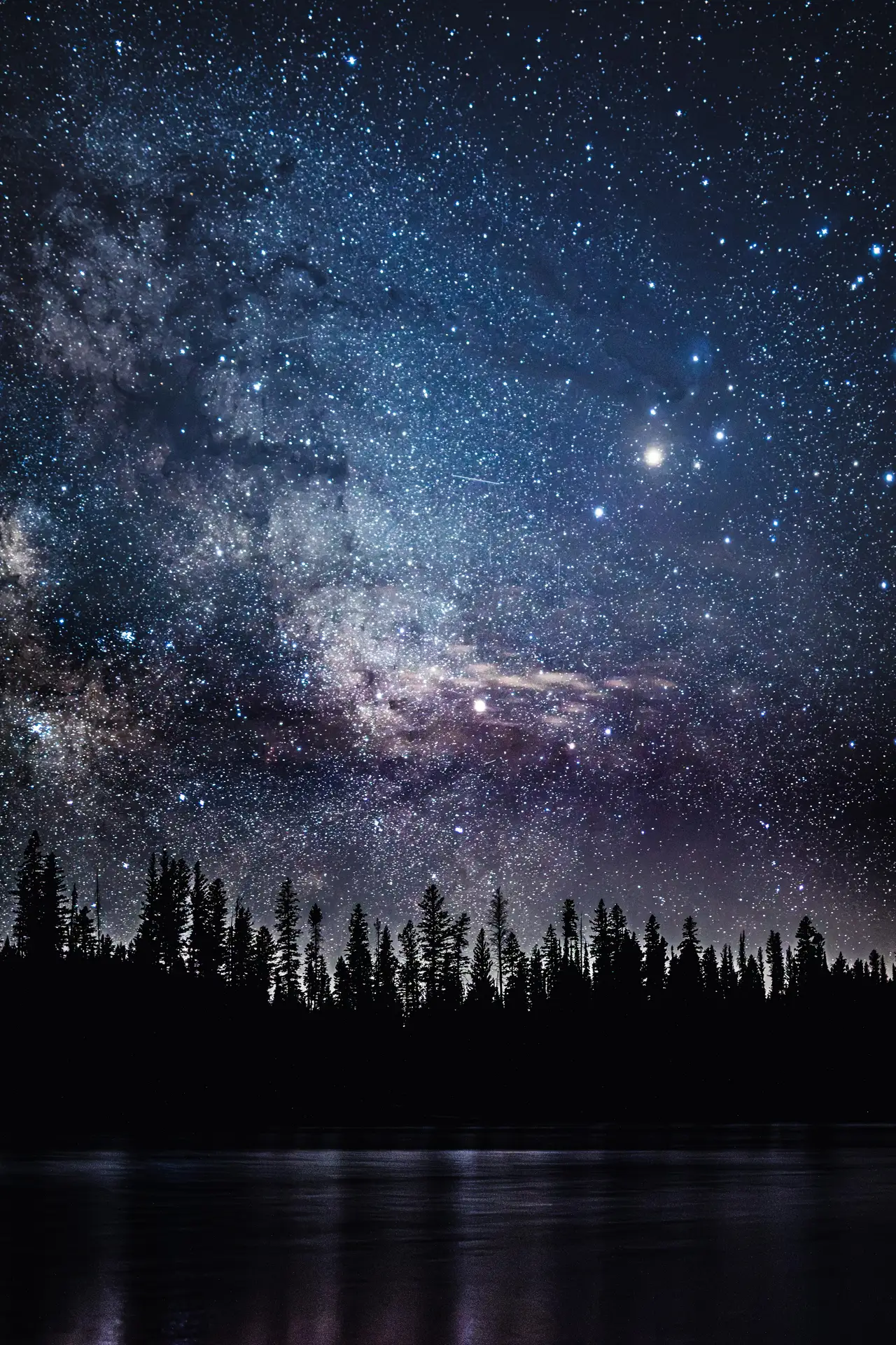 Milky Way Reflected in the Lake, centered crop for 18 × 24 in.