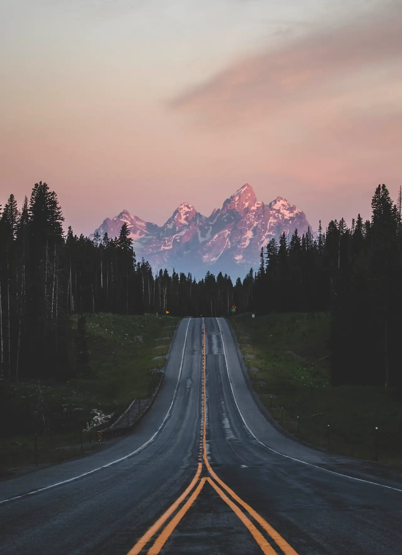 Fine-art photograph, “Teton Road at Sunrise - 5DM40388,” from the Wyoming collection.