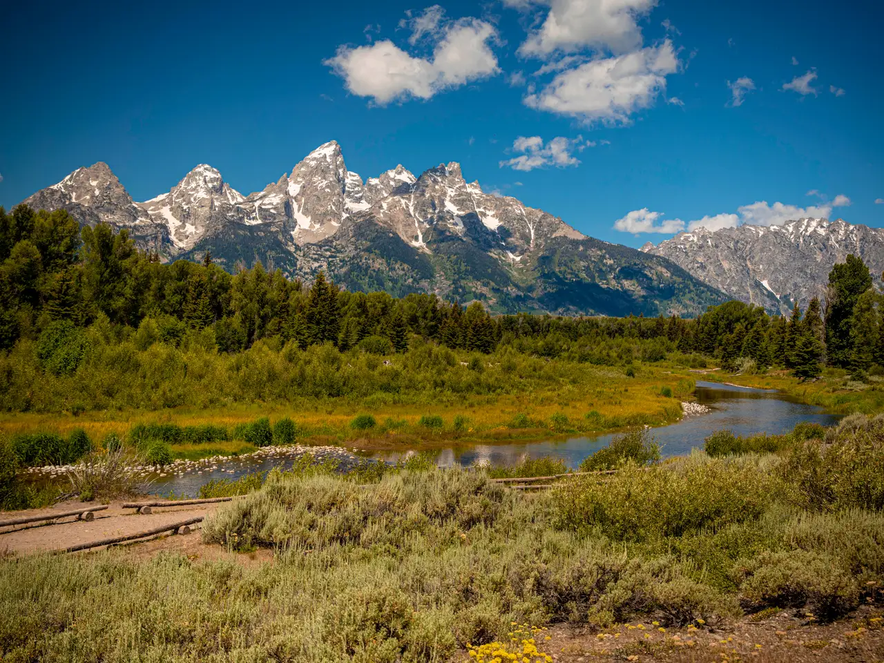 Fine-art photograph, “Teton Range and Meadow - 5DM40676,” from the Wyoming collection.