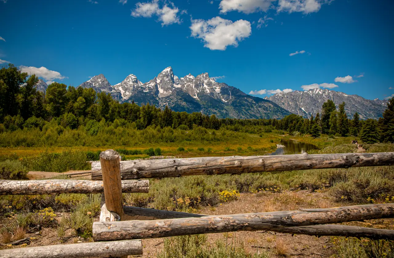 Grand Tetons Beyond the Fence, centered crop for 18 × 24 in.