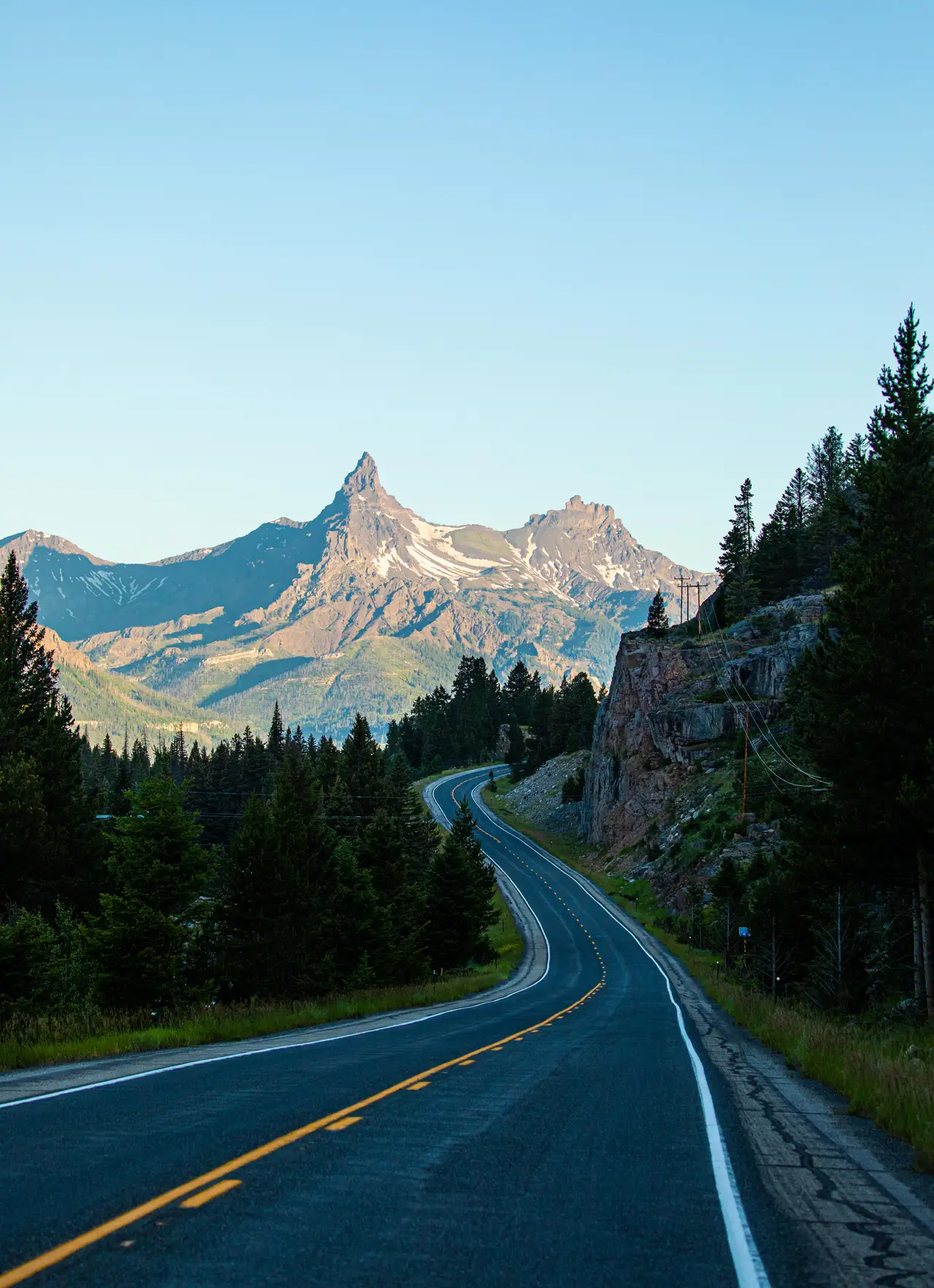 Mountain Road Through Wyoming, centered crop for 18 × 24 in.