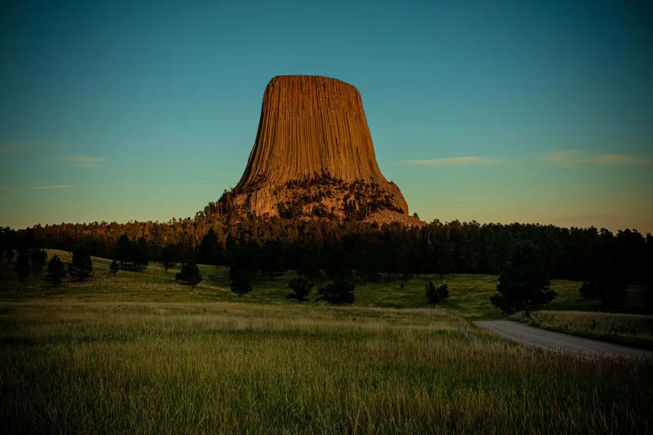 Devils Tower at Dusk, centered crop for 18 × 24 in.